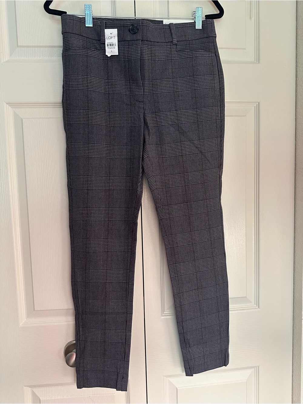 NWT LOFT Gray Plaid The Perfect Skinny Women’s Pants 6